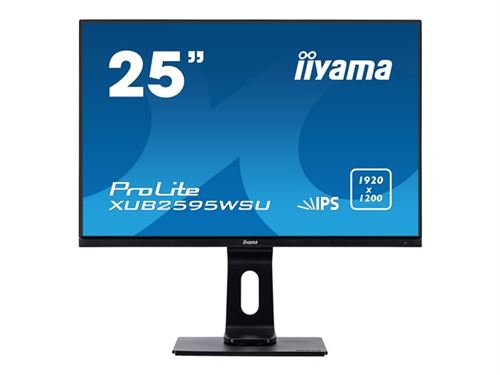 iiyama ProLite XUB2595WSU-B1 - LED-monitor - 25 - 1920 x 1200 Full HD (1080p) - AH-IPS - 300 cd/m² - 1000:1 - 4 ms - HDMI, VGA, DisplayPort - luidsprekers - matzwart