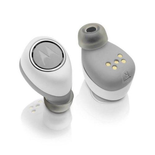 Motorola VerveOnes - Music Edition - werkelijk draadloze koptelefoon met micro - inwendig - Bluetooth - grijs, wit
