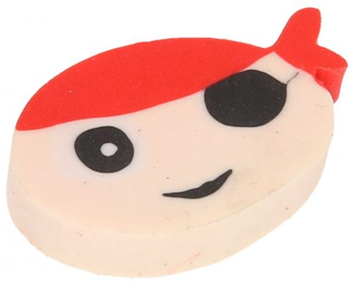 LG-Imports gomme Enfants pirates 4 cm caoutchouc blanc / rouge