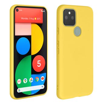 Coque pour Google Pixel 5 Silicone Semi-rigide Finition Soft Touch jaune - 1