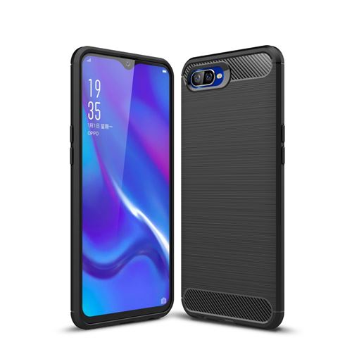Coque en TPU fibre de carbone souple noir pour votre Oppo K1