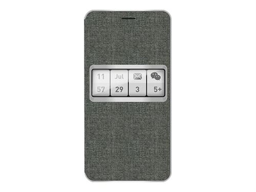Etui Smart Folio Wiko Wiboard pour U'feel Lite Tissus Gris