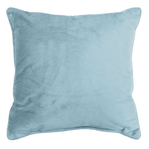 Coussin passepoil 40 x 40 cm velours uni romantic Ciel