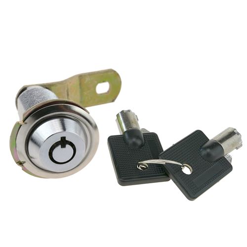 Serrure à came batteuse barillet 37mm x M18 avec clé tubulaire