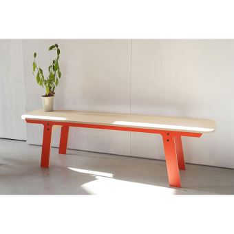 Banc Bois Design Slim Bench Couleur Orange Achat Prix Fnac