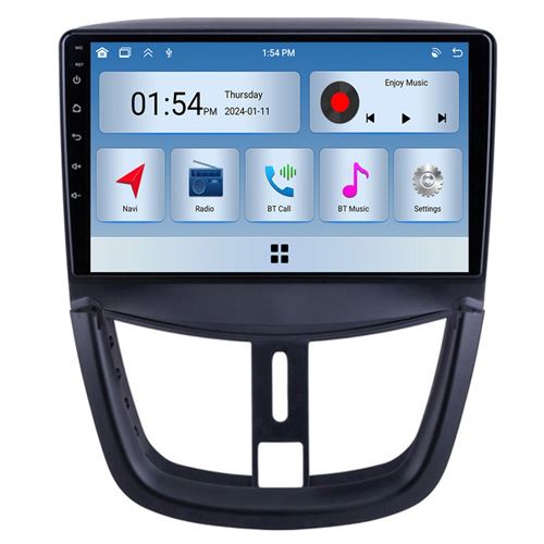 Radio GPS Voiture RoverOne® Écran Tactile CarPlay 2 Din pour Peugeot 207 2006-2015 6Go RAM 128Go ROM