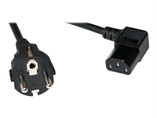 LogiLink - Câble d'alimentation - IEC 60320 C13 pour CEE 7/7 (M) - CA 250 V - 10 A - 5 m - moulé connecteur à angle droit - noir