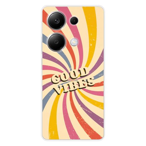 Coque en silicone imprimée compatible Xiaomi Redmi Note 13 Pro 4G Good vibes