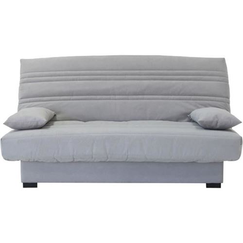 Banquette clic clac 3 places - Tissu gris clair - L199 x P96 x H103 cm - CHLoe
