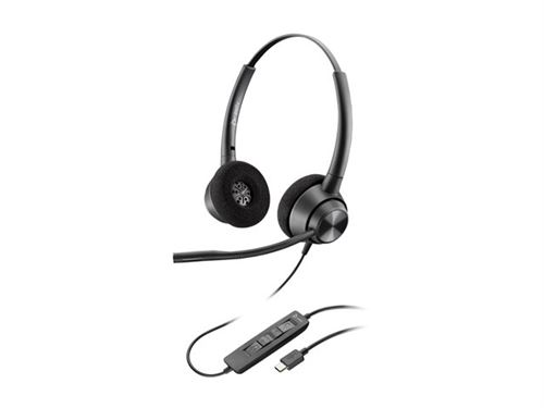 HP Poly EncorePro 320 - EncorePro 300 series - micro-casque - sur-oreille - filaire - USB-C - noir - Conformité TAA - Works With Chromebook Certified