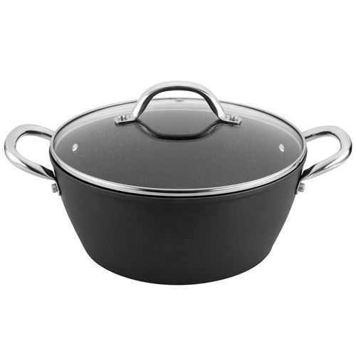 Grande Casserole 4,1 L, Induction, 24cm, Anti-Adhésif sans PFOA, Aluminium Forgé, Florina, Merlot, , Noir