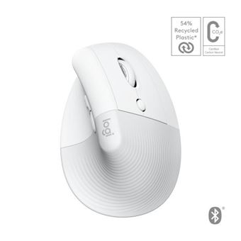 Souris Logitech Lift pour Mac Souris Ergonomique  icale sans Fil  Bluetooth Blanc - 1