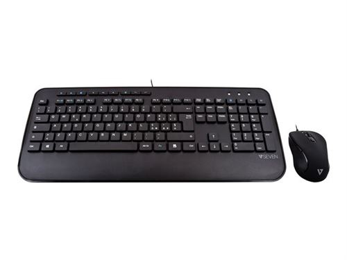 V7 CKU300IT - Ensemble clavier et souris - USB - QWERTY - Italien - noir