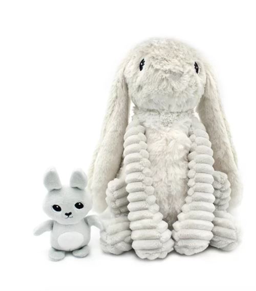Non Communiqué Noir Ptipotos - Lapin Maman Et Bebe Gris Clair
