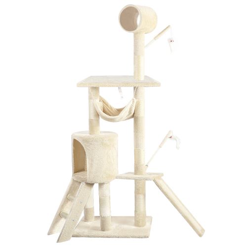 Comparer les prix de Arbre à Chat 154cm avec Griffoir Plateforme Niche XXL Beige
