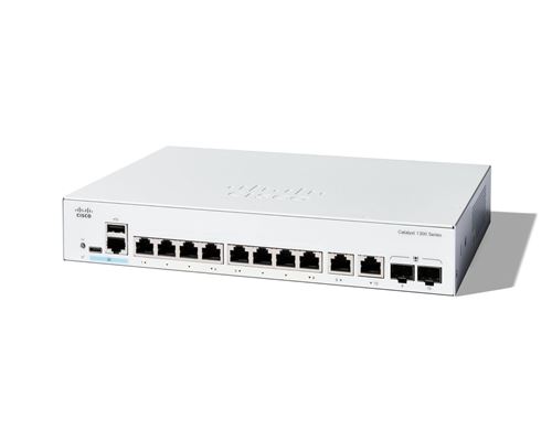 Cisco Catalyst 1300-8T-E-2G - Commutateur - C3 - Géré - 8 X 10/100/1000Base-T + 2 X Combinaison Gigabit Sfp/Rj-45 - Montable Sur Rack