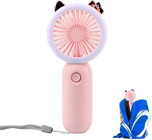 Dww-ventilateur De Cou,couleur Rose Ventilateur Portable Mini