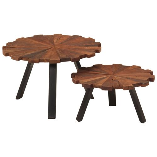vidaXL Tables basses 2 pcs bois massif récupéré et fer
