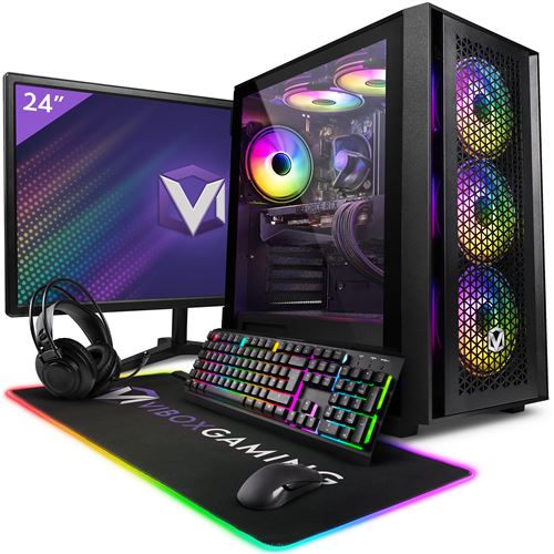 Vibox III-148 PC Gamer - 24" Écran Pack - 8 Core Intel i7 10700F Processeur 4.8GHz - Nvidia RTX 4080 16Go - 32Go RAM - 1To NVMe M.2 SSD - 850W PSU - Windows 11 - WiFi