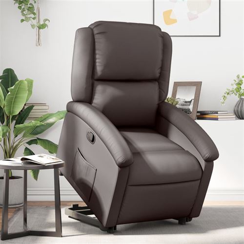 Non Communiqué Marron Vidaxl Fauteuil De Relaxation Inclinable Echt Leer Foncé