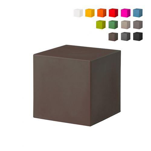 Table Basse Chaise Banc Cubique Design Moderne Coloré Slide Cubo Pouf, Couleur: Marron