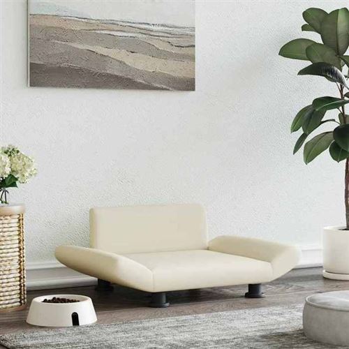 VIDAXL  Lit Pour Chien Cr&egrave;me 70x45x28 Cm Similicuir