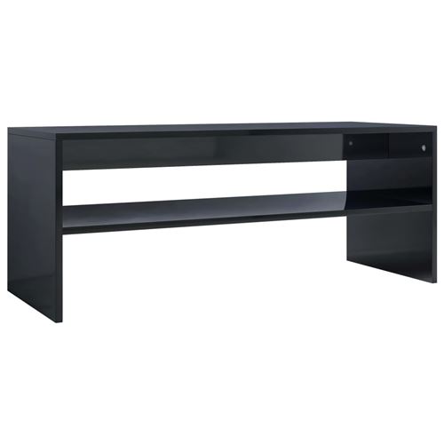 vidaXL Table basse Noir brillant 100 x 40 x 40 cm Aggloméré