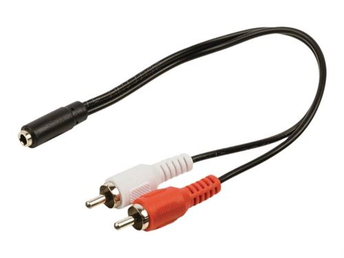Nedis - Adaptateur audio - RCA mâle pour mini jack stéréo femelle - 20 cm - noir - rond