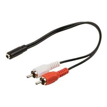 Nedis - Adaptateur audio - RCA mâle pour mini-phone stereo 3.5 mm femelle - 20 cm - noir - rond - 1