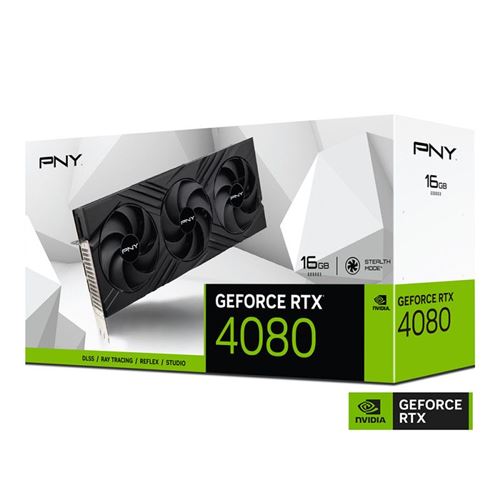 PNY GeForce RTX 4080 VERTO Triple Fan - Carte graphique - GeForce RTX 4080 - 16 Go GDDR6X - PCIe 4.0 x16 - HDMI, 3 x DisplayPort