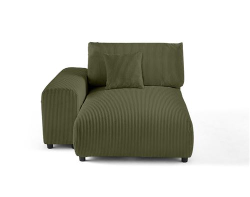 Non Communiqué Vert Garance - Module D'assise Méridienne Gauche - En Velours Côtelé