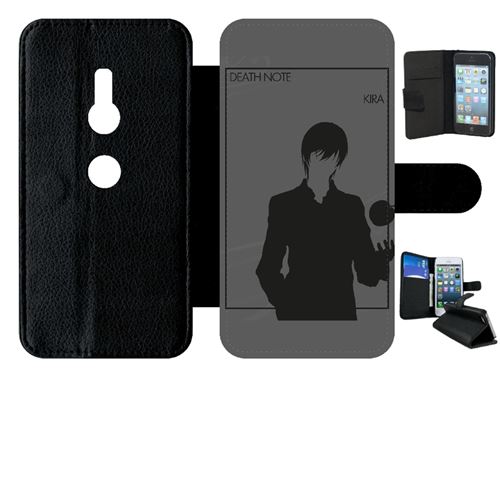 Etui My-Kase pour Xperia XZ2 - death note kira - Simili-cuir Noir