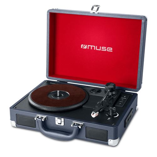 Platine vinyle st&eacute;r&eacute;o 33/45/78 tours avec enceintes int&eacute;gr&eacute;es - USB/SD/AUX - Prise casque