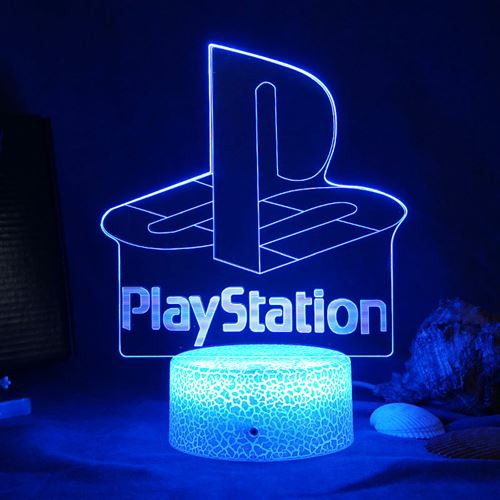 Lampe 3D Tactile Veilleuses Enfant MY2034 Playstation 16 Couleurs avec Telecommande