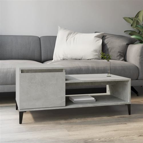 Non Communiqué Gris Table Basse Béton 100X50x45 Cm Bois D Ingénierie
