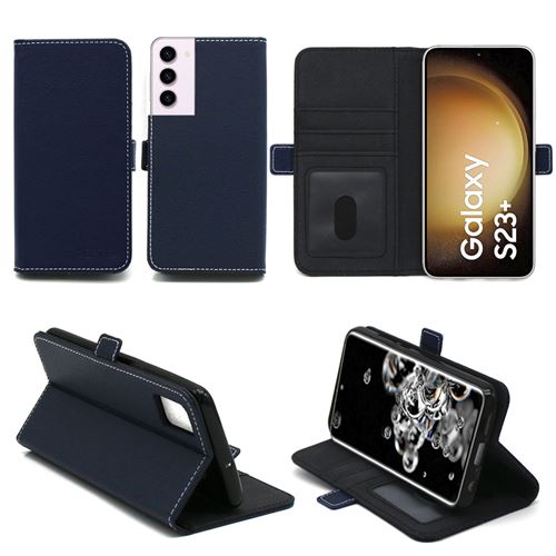 Housse bleue pour Samsung Galaxy S23 Plus / S23+ 5G Etui bleu de protection Portefeuille à Rabat avec Porte Cartes XEPTIO