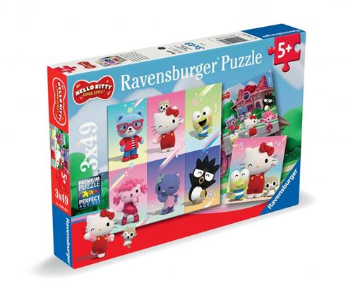 Ravensburger Rouge Coffret De Puzzles Hello Kitty - 3 Puzzles De 49 Pièces Pour Enfants - Neuf - Image 4