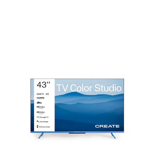 TV COLOR STUDIO Téléviseur intelligent QLED 4K avec écran antireflet et cadre de couleur Bleu cobalt
