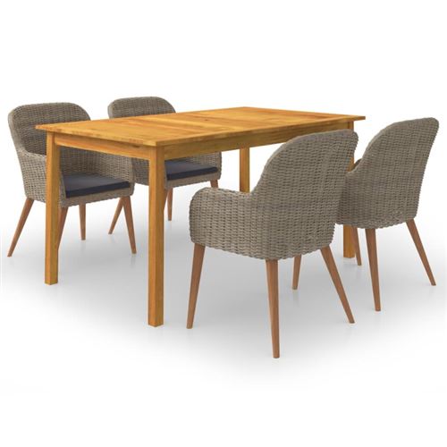 Non Communiqué Marron Vidaxl 5-Delige Tuinset Bruin3067825