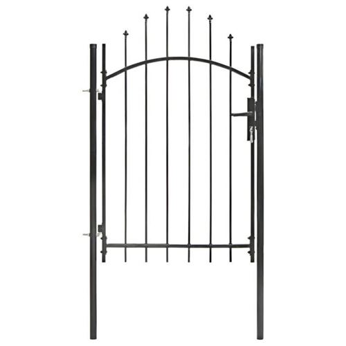 Non Communiqué Noir Portail De Jardin - Vidaxl - Acier - 1 X 2 M - Incurvé - Battant