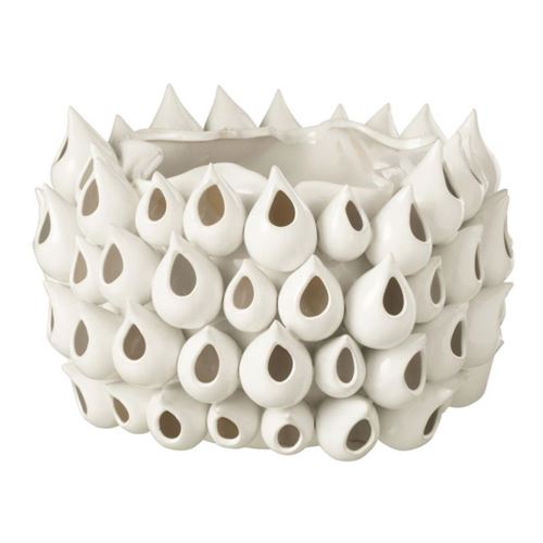 Cache-Pot en Poterie Anémone 32cm Blanc