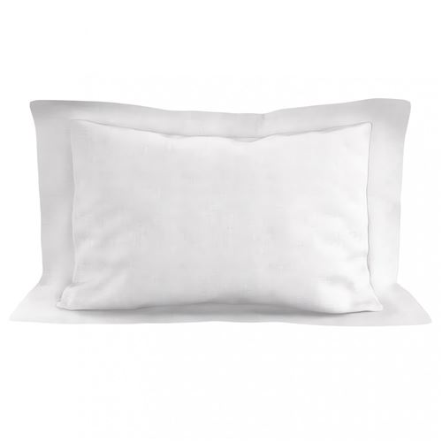 Taie d'oreiller en coton 57 fils 50x70 cm UNI blanc, par Soleil d'ocre