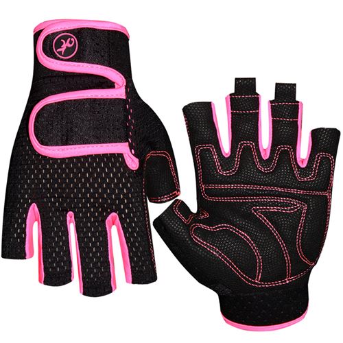 Gants Musculation Femme Hommes FONGWAN avec Support de Poignet, pour Fitness Protection Haltérophilie, S - Rose
