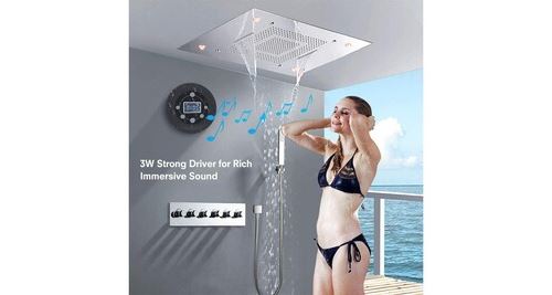 Radio De Douche étanche AM/FM - Haut-parleur Intégré, Poignée De Suspension - Alimentation Piles AA - Noir Et Blanc Radio De Douche étanche AM/FM - Haut-parleur Intégré, Poignée De Suspension - Alimentation Piles AA - Noir Et Blanc