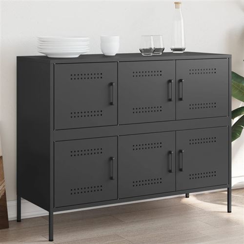 Non Communiqué Noir Buffet 100,5X39x79 Cm Acier - Image 1