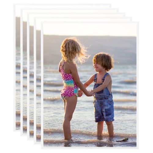 vidaXL Collage de cadres photo 5 pcs au mur table Blanc 50x60 cm MDF