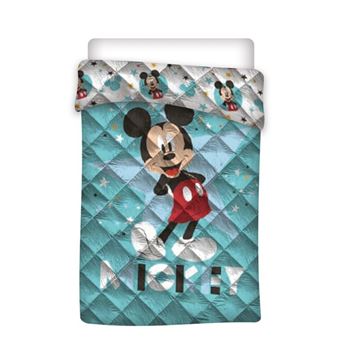 AYMAX Couette imprimée réversible Mickey Disney - Bleu - 140 cm x 200 cm - 1