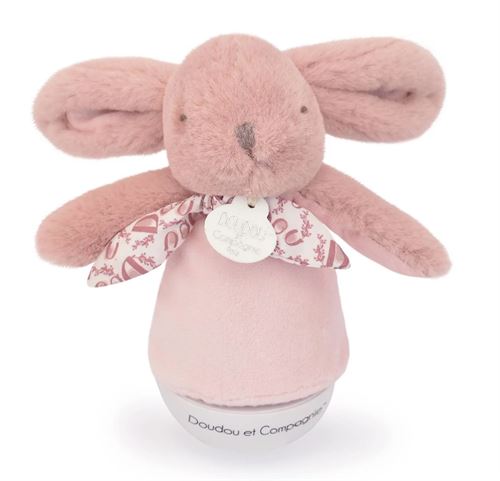 Veilleuse musicale culbuto rose Lapin Doudou (24 cm) - Image 2