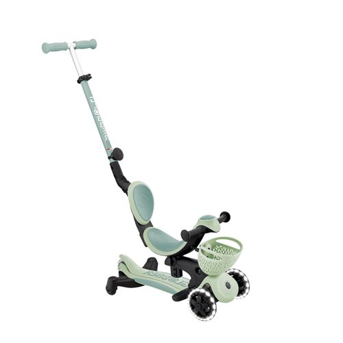 Trottinette évolutive 3-en-1 Globber GO-UP BABY LIGHTS 360 - Vert Sauge - 15 mois à 6 ans - Roues LED