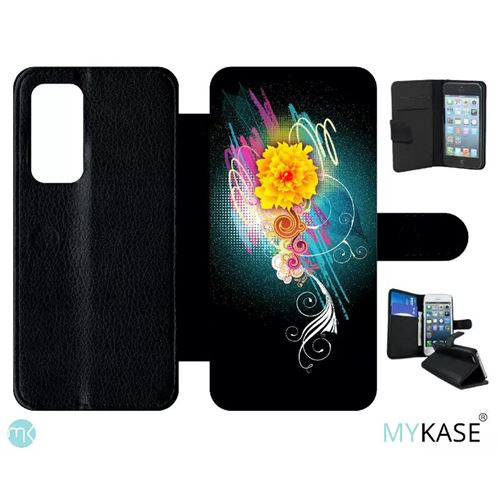 Etui My-Kase pour P40 - flower vector designs - Simili-cuir Noir